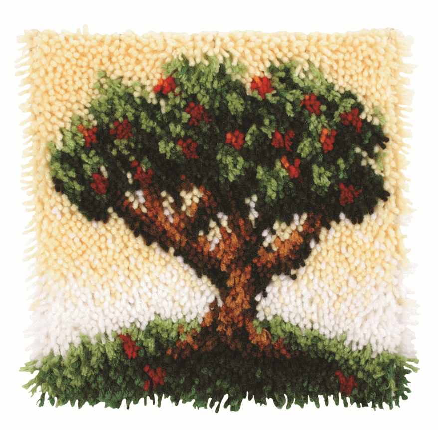 Wonderart Apple Tree Latch Hook Rug Kit 12" x 12"