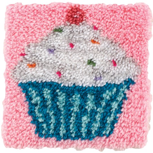 Wonderart Cupcake Latch Hook Rug Kit 12" x 12"