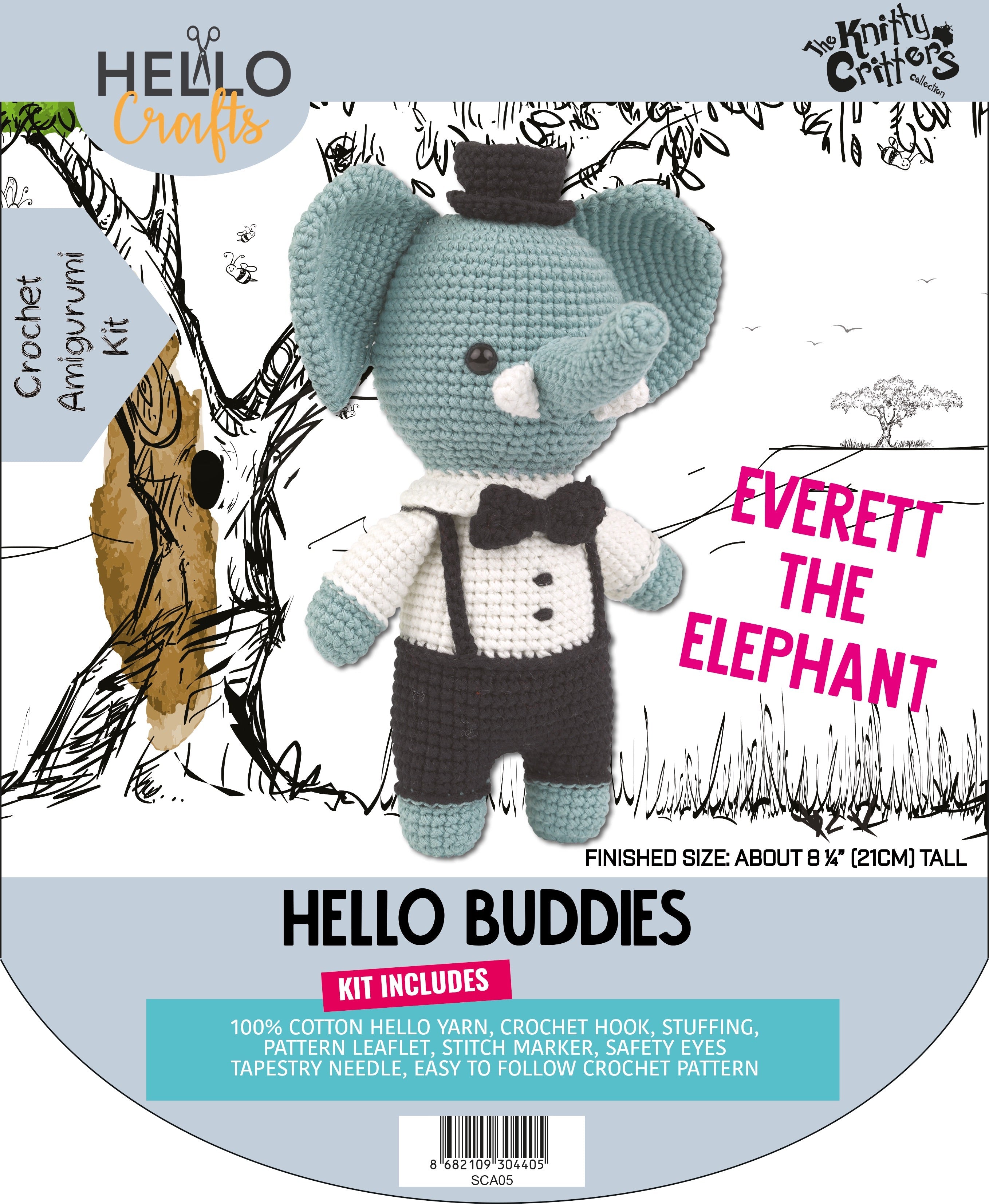 Knitty Critters - Hello Buddies - Everett The Elephant