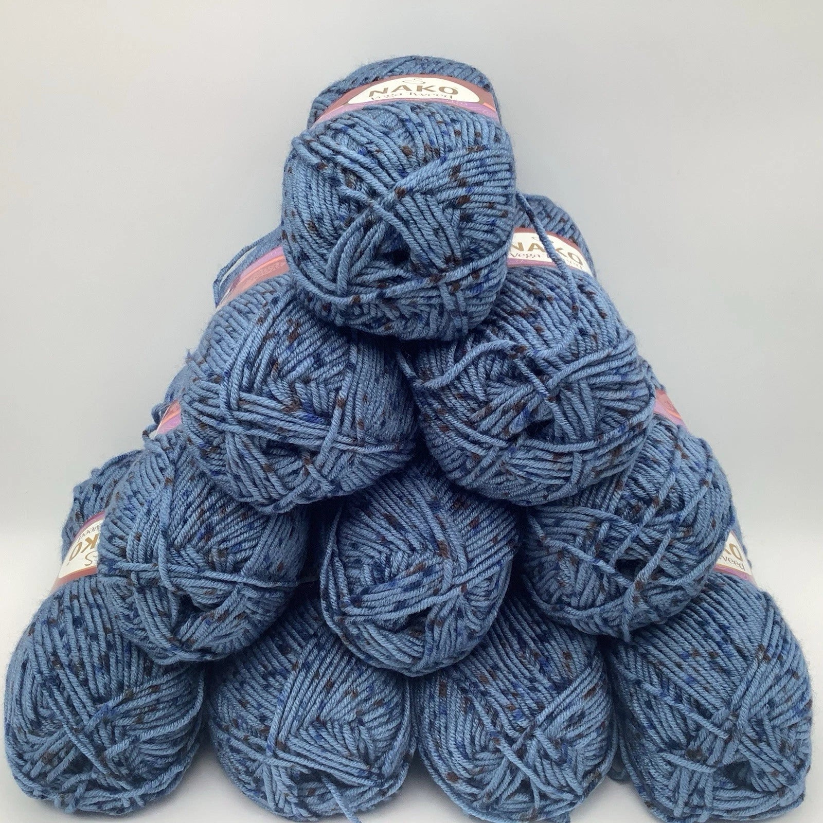 Nako Vega Tweed Premium Knitting & Crochet Yarn – Bulk 10-Pack