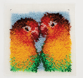 Wonderart Latch Hook Kit - Lovebirds 12" x 12"