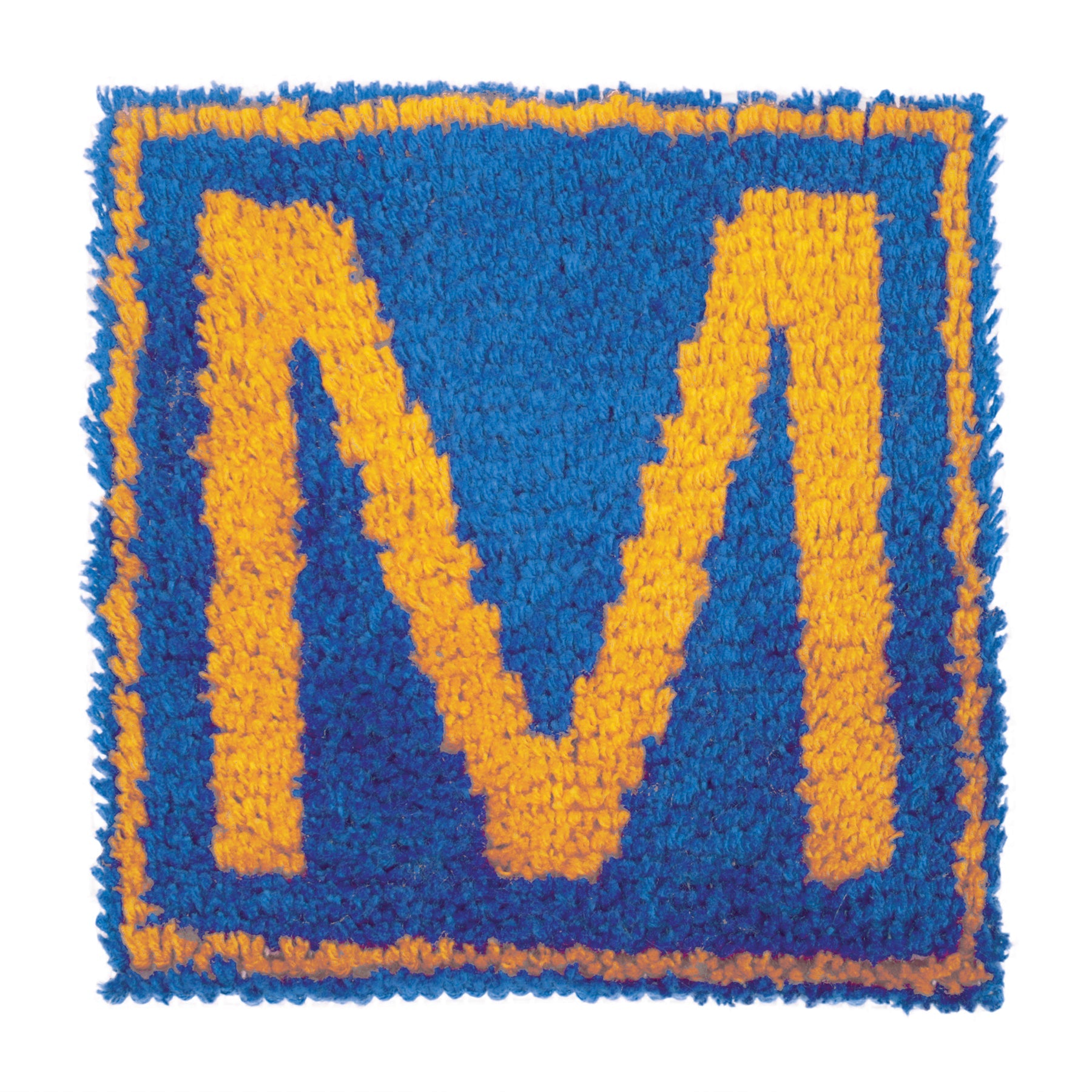 Wonderart Latch Hook Kit - Monogram Blue 12" x 12"