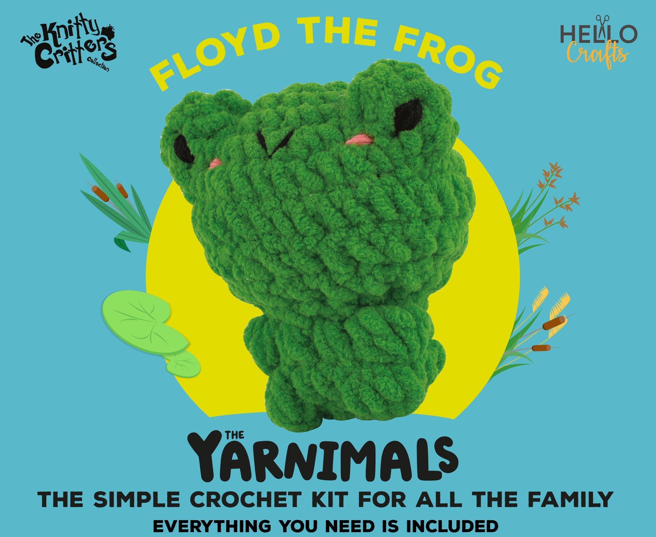 Knitty Critters - Yarnimals - Floyd The Frog | DIY Amigurumi Crochet Kit