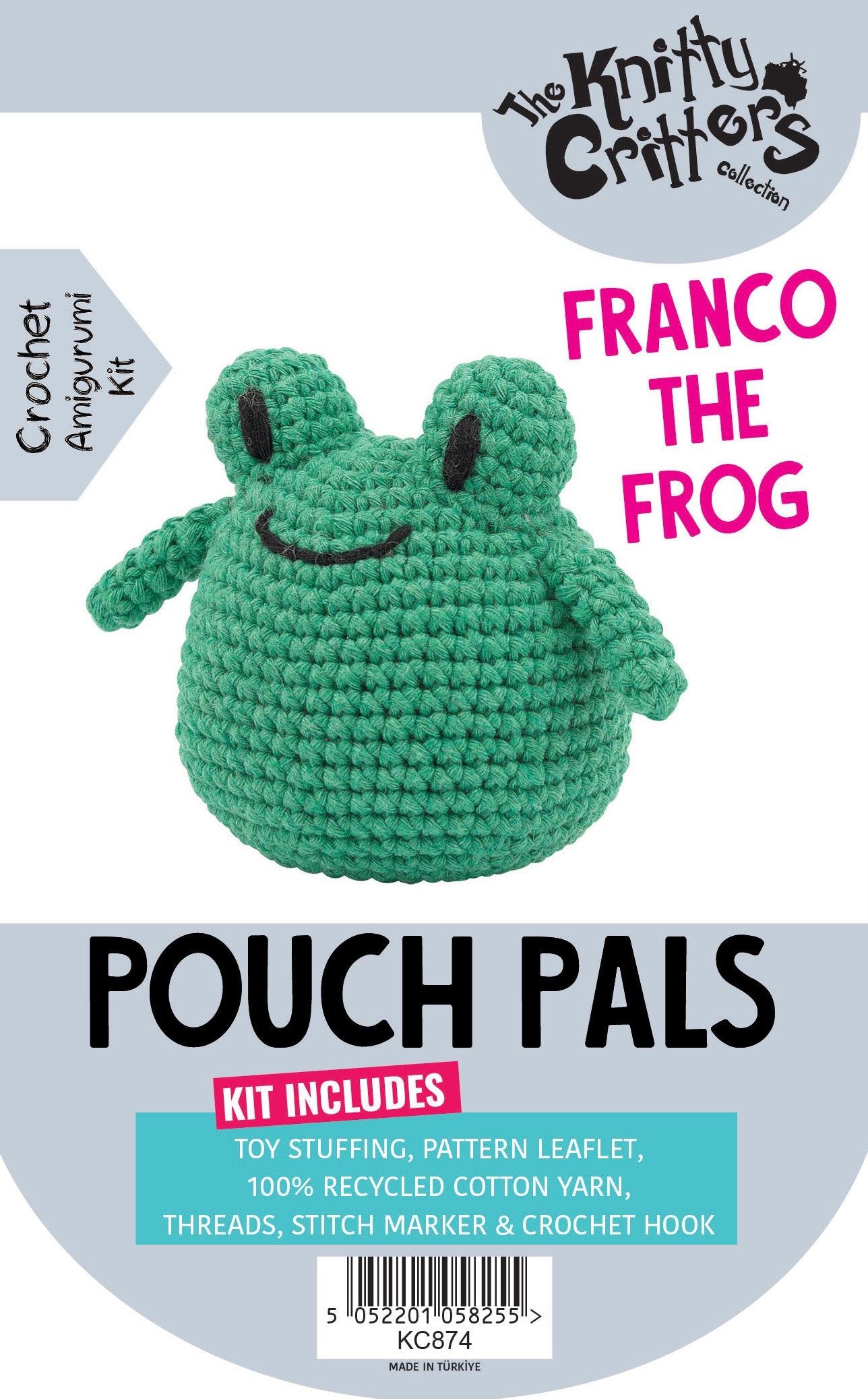 Knitty Critters - Pouch Pals - Franco The Frog