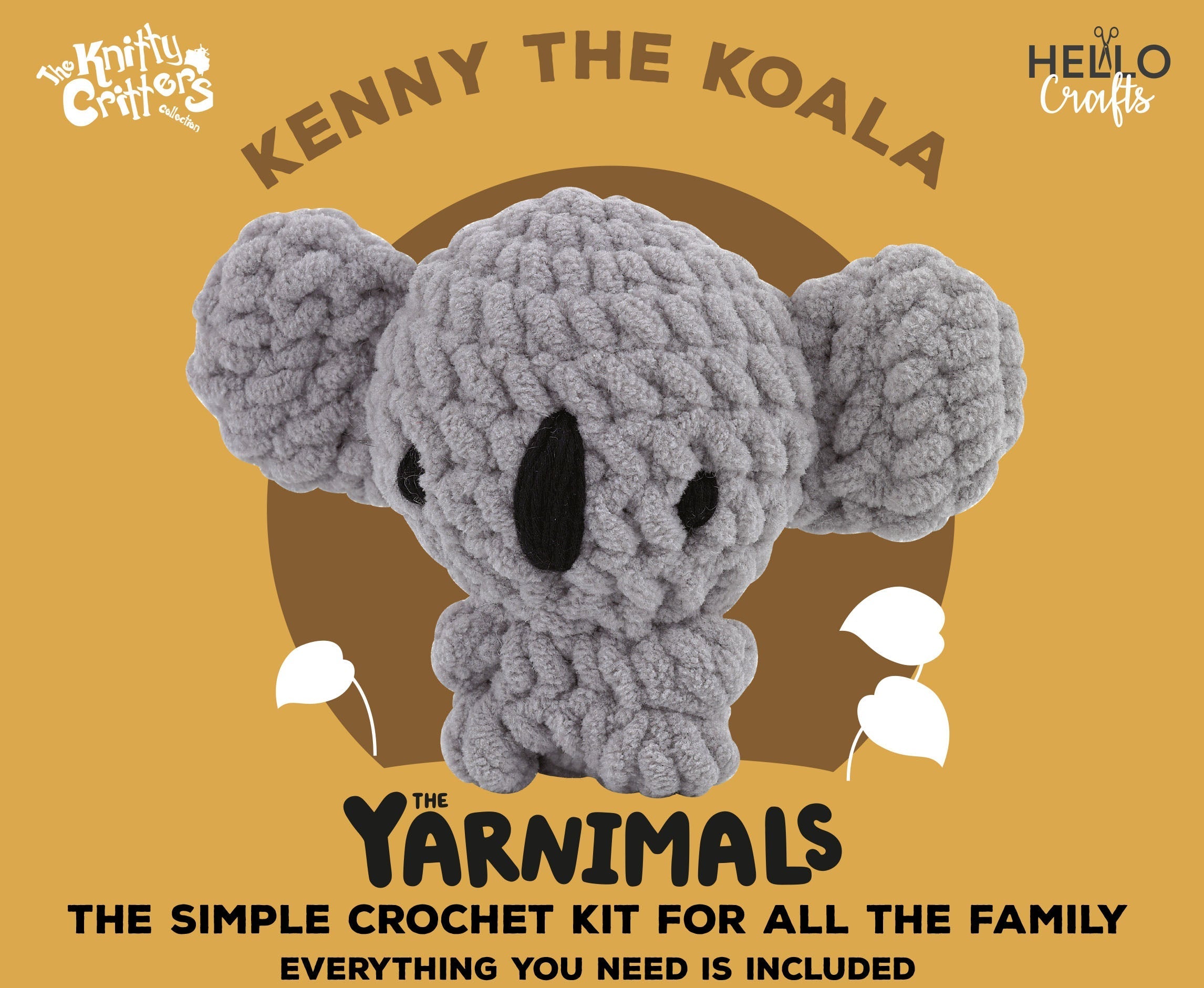 Knitty Critters - Yarnimals - Kenny The Koala | DIY Amigurumi Crochet Kit