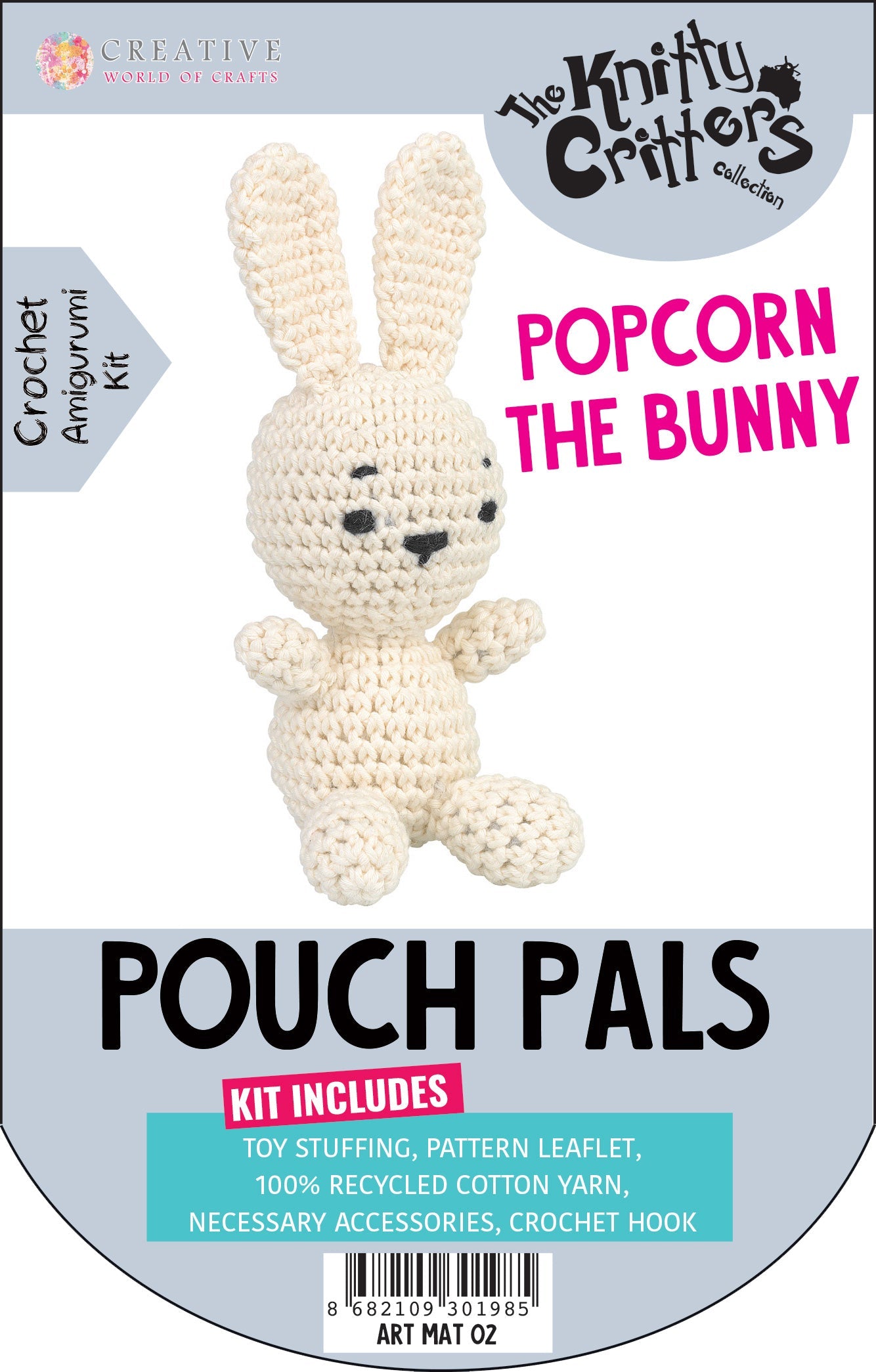 Knitty Critters Pouch Pals Crochet Kit - Popcorn the Bunny Knitty Critters Pouch Pals Crochet Kit - Popcorn the Bunny