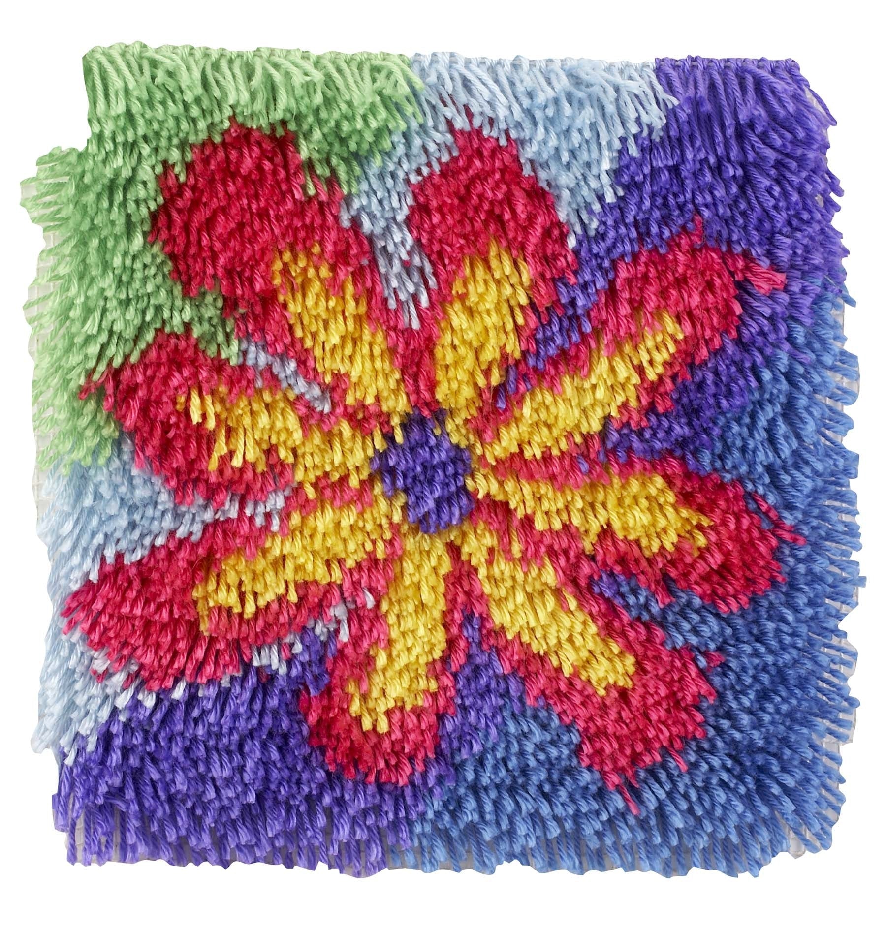 Wonderart Flower Power Latch Hook Rug Kit 12" x 12"